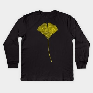 Gingko Leaf Kids Long Sleeve T-Shirt